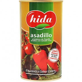 HIDA asadillo de pimientos del piquillo asados con tomate frito lata 400 grs